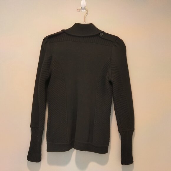 Diane Von Furstenberg Collared Wool Cardigan/Sweater Black Size S - Picture 2 of 5